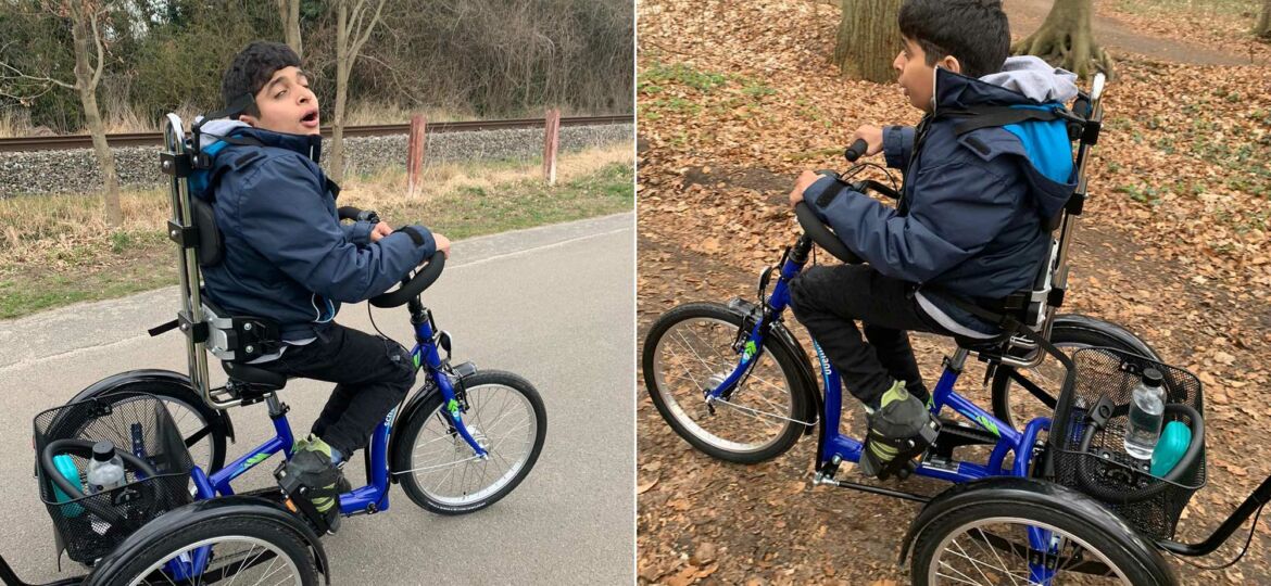 Introbild Robin bekommt sein Dreirad finanziert durch Hörer helfen Kindern